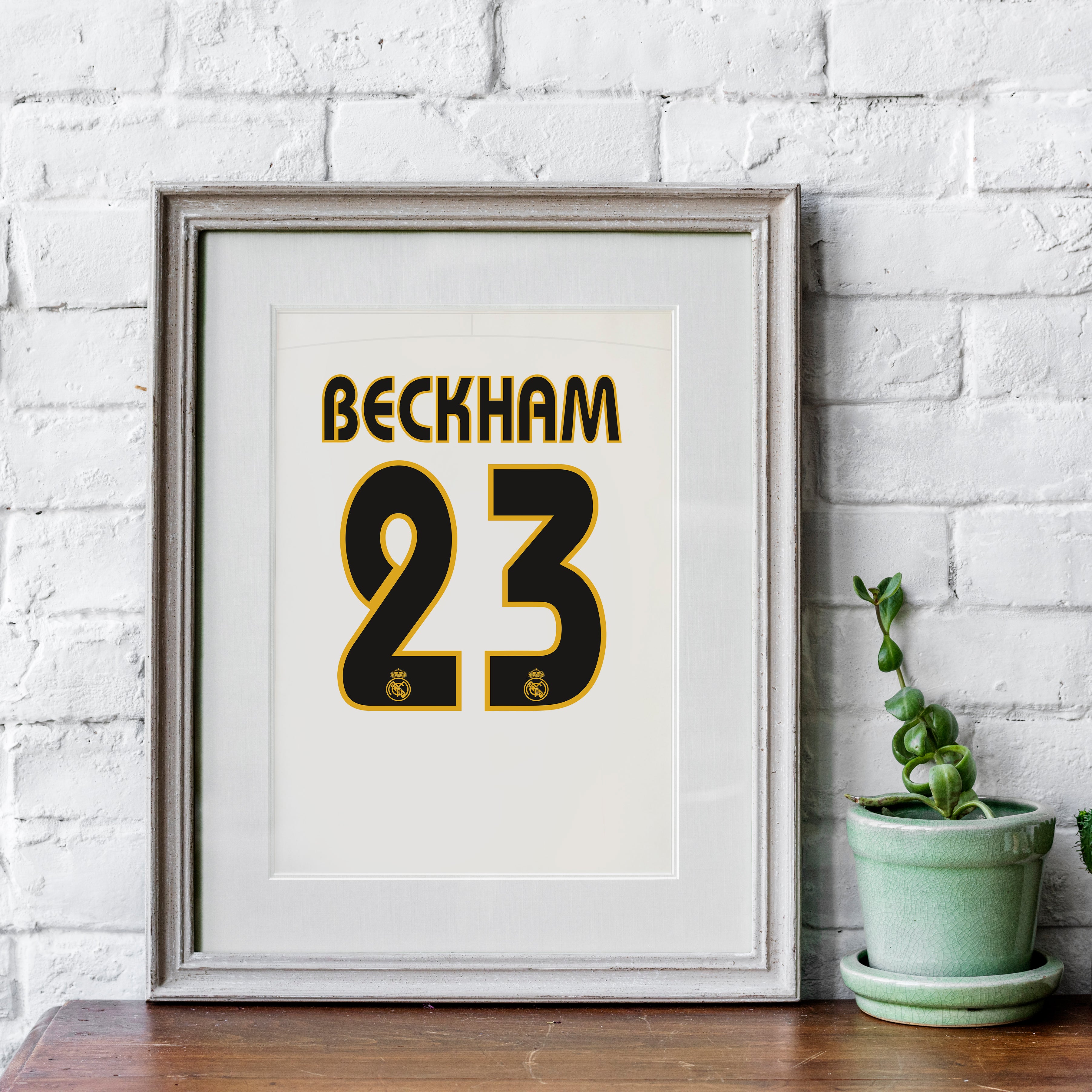 David Beckham Real Madrid Heavyweight Art Print - Football Post - Perfect Gift - Birthday Present for Him