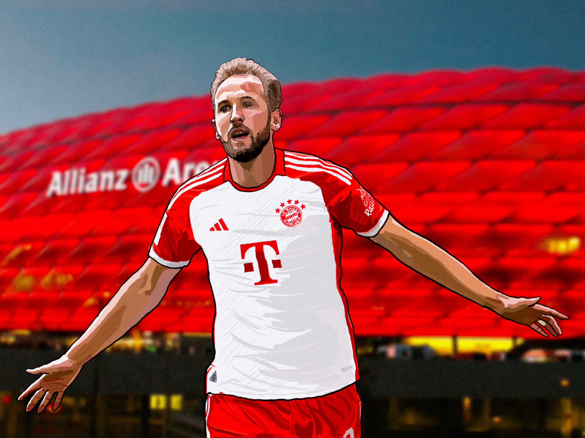 Harry Kane Bayern Munich Heavyweight Art Print - Football Post - Perfect Gift - Birthday Present for Him